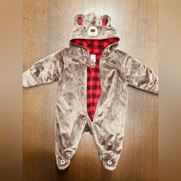 Carter's Other - Carter's Just One You Brown Bear Plaid Baby Bunting Fall/Winter Onesie